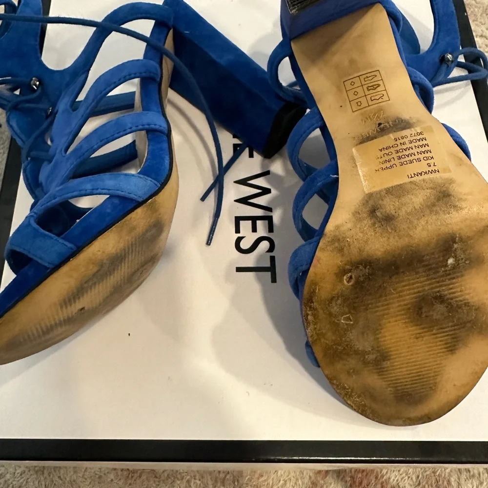 Nine West Women's Blue Heeled Sandals - Picture 5 of 5